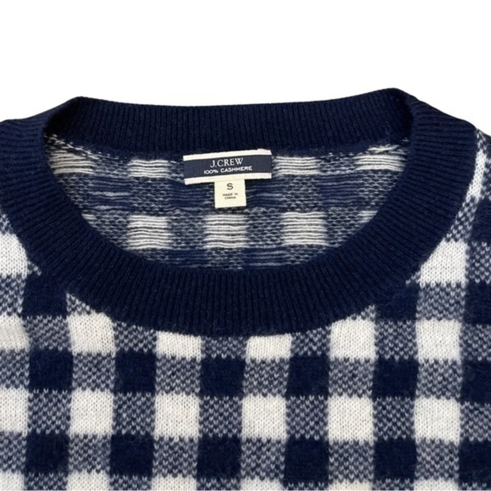 J.Crew • Gingham Checkered Cashmere Sweater S ASO Wednesday Addams